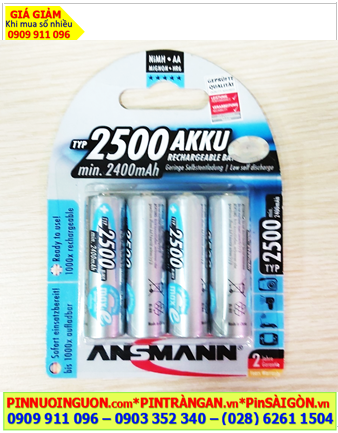 Ansman HR6 AA2500mAh; Pin sạc AA 1.2v Ansman HR6 AA2500mAh-BL4-5035442 _ Vỉ 4viên
